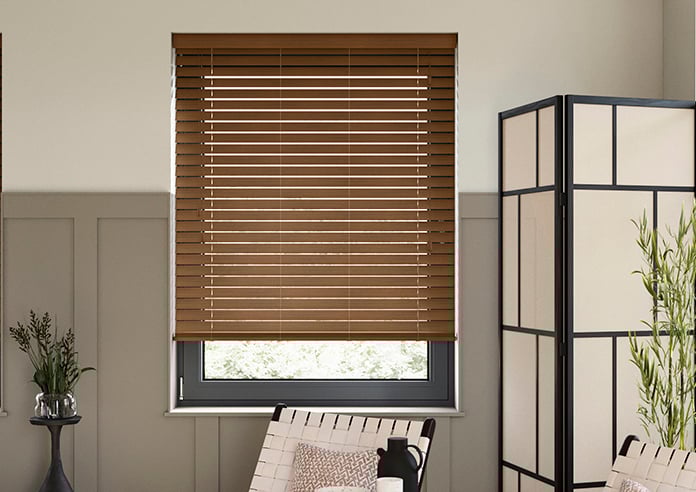 Ecowood, Honey Teak Fine Grain - Motorised Venetian Blind - Image 3